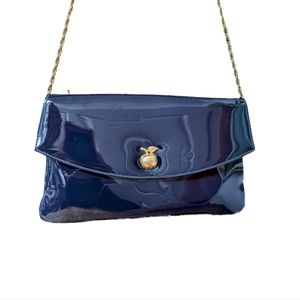 Vintage Purse Miss Lewis Patent Leather Navy Blue